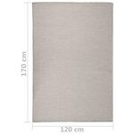 vidaXL Tapis à tissage plat d'extérieur 120x170 cm Taupe
