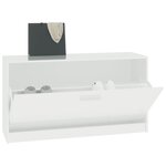 vidaXL Banc à chaussures Blanc brillant 80x24x45 cm Bois d'ingénierie