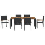 Ensemble de salle à manger de jardin de 7 pièces vidaXL Noir Poly Rattan