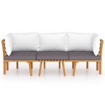 Salon de jardin meuble d'extérieur ensemble de mobilier 3 pièces avec coussins bois d'acacia solide 02_0015925