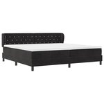 Lit box spring vidaXL avec matelas Noir 200x200 cm en Velours