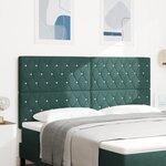 vidaXL Tête de lit Tête de lit avec boutons en cristal capitonné vert foncé 180 cm Velours