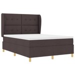 Lit à ressorts vidaXL avec matelas marron foncé 140x190 cm en tissu