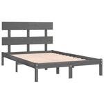 vidaXL Cadre de lit sans matelas gris 200x200 cm bois massif