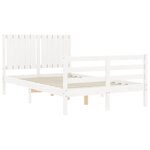 vidaXL Cadre de lit sans matelas blanc bois massif