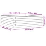 vidaXL Jardinière cire marron 80x80x23 cm bois de pin massif