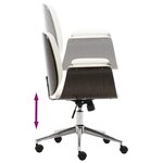 vidaXL Chaise de bureau Blanc Bois courbé et similicuir