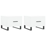 vidaXL Tables basses 2 Pièces blanc 50x50x40 cm bois d'ingénierie