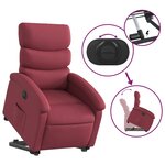 vidaXL Fauteuil inclinable électrique rouge bordeaux tissu