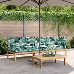 vidaXL Salon palette de jardin avec coussins 3Pièces bois d'acacia massif
