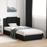 vidaXL Cadre de lit avec LED sans matelas noir 100x200 cm