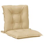 vidaXL Coussins de chaise à dossier bas lot de 4 beige mélangé tissu
