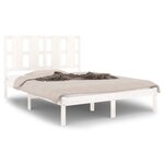 vidaXL Cadre de lit Blanc Bois de pin massif 140x200 cm