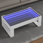 vidaXL Table basse avec LED infini blanc 90x53x30 cm