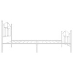 vidaXL Cadre de lit métal sans matelas avec pied de lit blanc 90x190cm