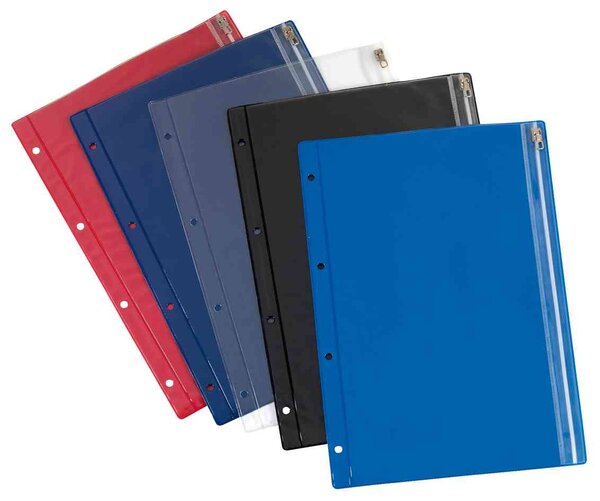 10x sac à fermeture-éclair, A4, PVC, couleurs assorties HERLITZ