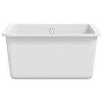 vidaXL Évier de cuisine Granit Seul lavabo Blanc