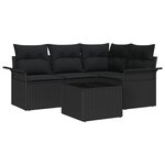 vidaXL Ensemble de 5 pièces de canapés de jardin avec coussins beige poly rattan