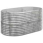 vidaXL Lit surélevé de jardin Acier enduit de poudre Argenté