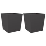 vidaXL Jardinières 2 Pièces noir 50x50x50 cm acier
