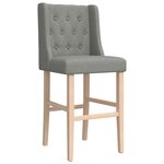 vidaXL Chaises de bar lot de 2 bois massif d'hévéa et tissu