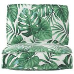 vidaXL Set de coussins de palette 2 pièces modèle feuilles en tissu Oxford