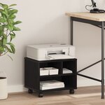 vidaXL Support d'imprimante avec roues chêne noir 41x32x34 5 cm