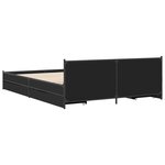 vidaXL Cadre de lit avec tiroirs sans matelas noir 150x200 cm