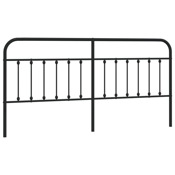vidaXL Tête de lit métal noir 193 cm