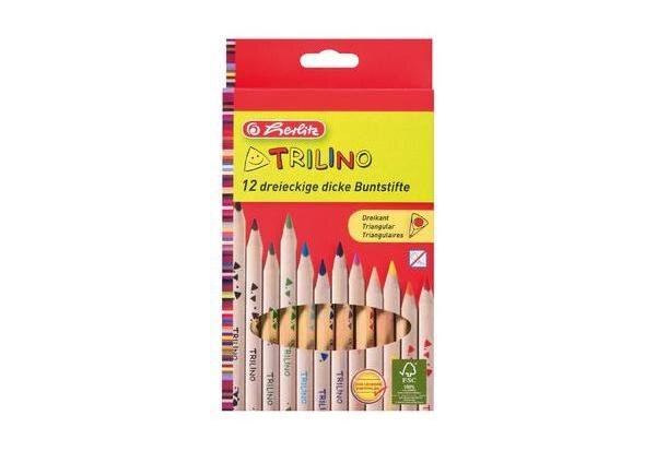 crayons de couleur triangulaires Trilino, étui de 12 HERLITZ