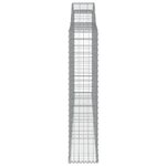 vidaXL Paniers à gabions arqués 2 Pièces 300x30x140/160 cm fer galvanisé