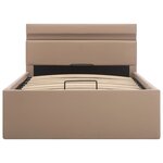 vidaXL Cadre de lit à rangement et LED Cappuccino Similicuir 100x200cm
