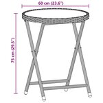 vidaXL Ensemble de bistro avec coussins 3 Pièces gris rotin et acacia