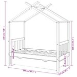 vidaXL Cadre de lit enfant avec tiroir blanc pin massif 70x140 cm