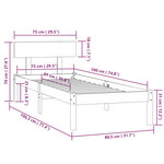 vidaXL Cadre de lit sans matelas blanc bois massif
