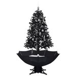 vidaXL Arbre de Noël neigeux avec base de parapluie Noir 170 cm PVC