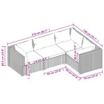 Salon de jardin meuble d'extérieur ensemble de mobilier 4 pièces avec coussins résine tressée noir 02_0016199