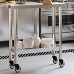 vidaXL Table de travail de cuisine avec roues 82 5x30x85 cm inox