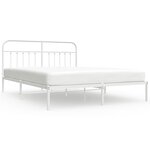 vidaXL Cadre de lit métal sans matelas et tête de lit blanc 160x200 cm