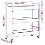 vidaXL Chariot de cuisine chêne marron 70x30x82 cm bois d'ingénierie