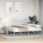 vidaXL Lit de jour avec lit gigogne Blanc 100x190 cm Acier