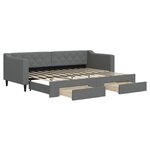 vidaXL Lit de jour avec gigogne et tiroirs sans matelas 80x200 cm