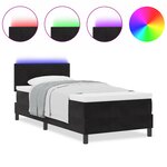 Lit à ressorts vidaXL avec matelas et LED noir 100x200 cm en velours