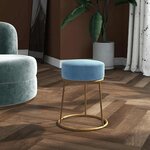 vidaXL Tabouret rond Bleu clair Velours