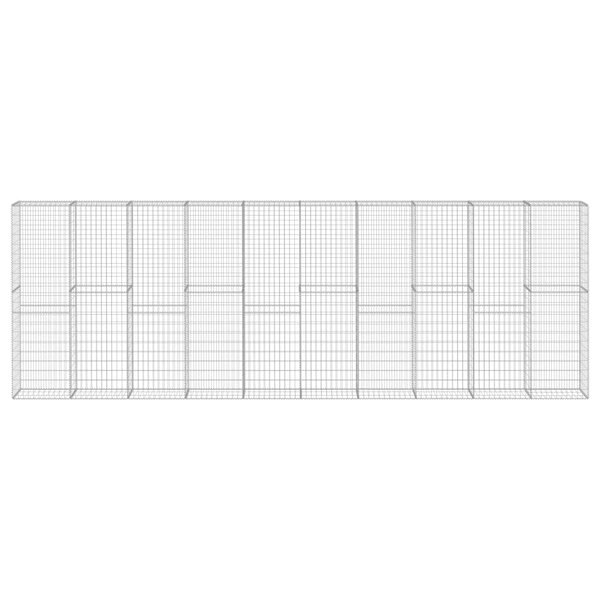 vidaXL Mur à gabion avec couvercles Acier galvanisé 600 x 30 x 200 cm