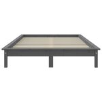 vidaXL Cadre de lit Gris 160x200 cm Bois de pin massif
