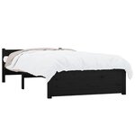 vidaXL Cadre de lit Noir Bois massif 90x200 cm