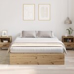 vidaXL Cadre de lit de rangement Chêne Artisan 140x200 cm
