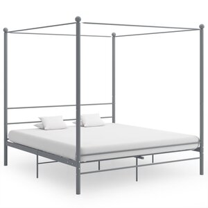 vidaXL Cadre de lit à baldaquin Gris Métal 200x200 cm