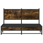 vidaXL Cadre de lit en métal sans matelas chêne fumé 150x200 cm
